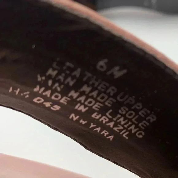 Nine West Yara heels sz 6 mauve pink leather square toe slides vintage 90s y2k - Picture 10 of 11